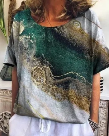 Bluza cu design modern, de dama, maneca scurta, model 63 - marimea M