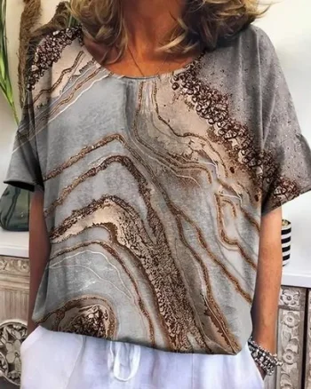 Bluza cu design modern, de dama, maneca scurta, model 46 - marimea M