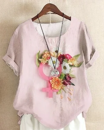 Bluza cu flori, de dama, maneca scurta, model 59 - marimea M