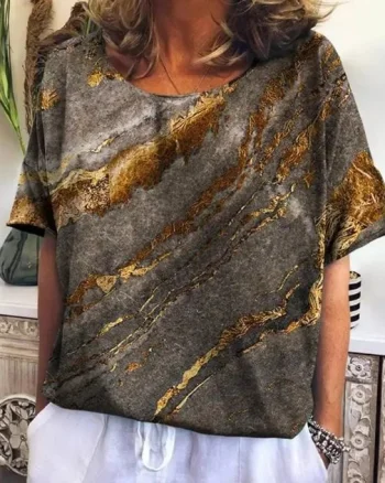 Bluza cu design modern, de dama, maneca scurta, model 60 - marimea M