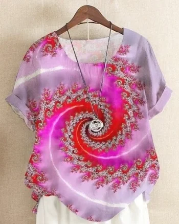 Bluza cu design modern, de dama, maneca scurta, model 84 - marimea L