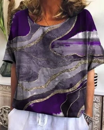 Bluza cu flori, de dama, maneca scurta, model 99, marimea S