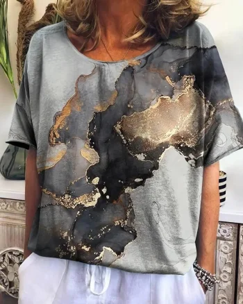 Bluza cu design modern, de dama, maneca scurta, model 105 - marimea M