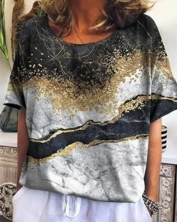 Bluza cu design modern, de dama, maneca scurta, model 107 - marimea M