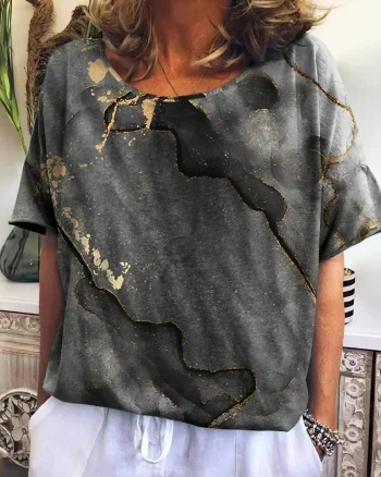 Bluza cu design modern, de dama, maneca scurta, model 114 - marimea M