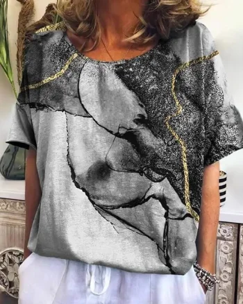 Bluza cu design modern, de dama, maneca scurta, model 121 - marimea M
