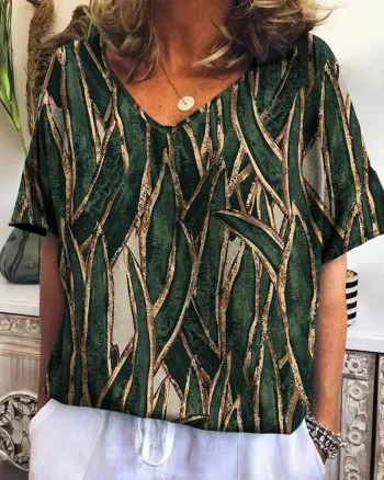 Bluza cu design modern, de dama, maneca scurta, model 124 - marimea M