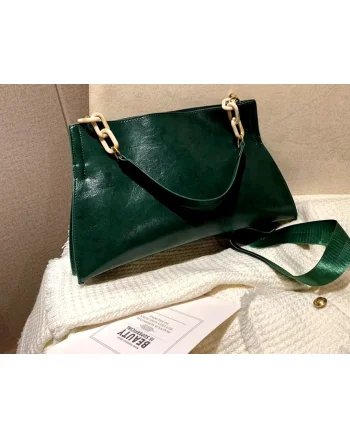 Geanta / poseta verde, simpla, eleganta, Siera