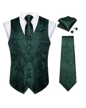 Set vesta + cravata + batista + butoni, matase - model 32