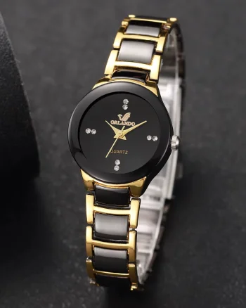 Ceas negru cu auriu de dama elegant, Clarice