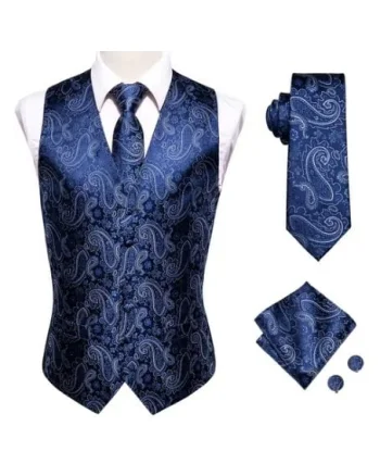 Set vesta + cravata + batista + butoni, matase - model 37