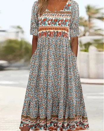 Rochie cu flori, de dama, Floria, marimea XXXL - 2