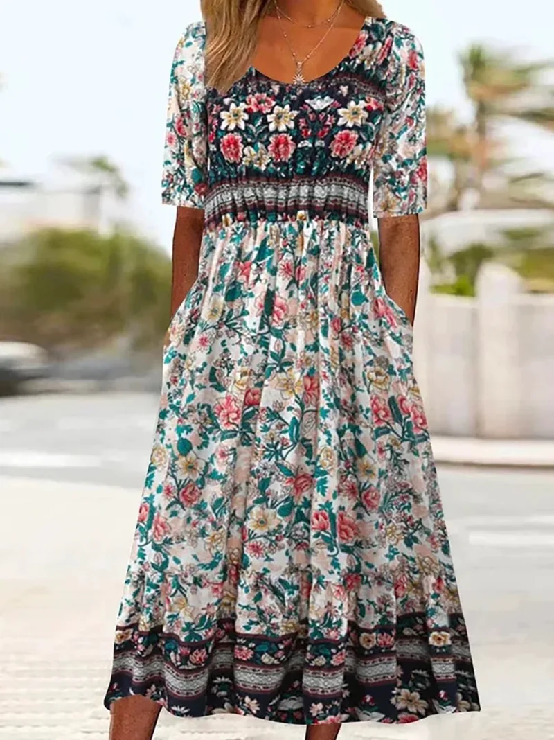 Rochie cu flori, de dama, Floria, marimea XXXL - 3