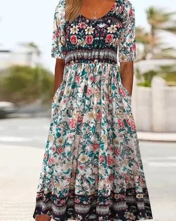 Rochie cu flori, de dama, Floria, marimea XXXL - 3