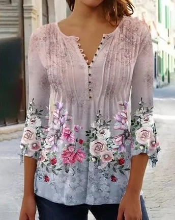 Bluza cu fluturi, de dama, maneca 3/4, model 134