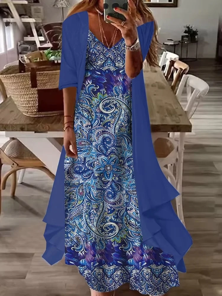 Rochie din 2 piese, design modern, de dama, Serena, marimea XXL