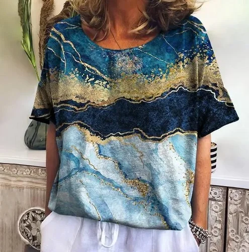 Bluza cu design modern, de dama, maneca scurta, model 47 - marimea M