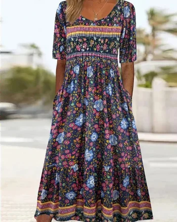 Rochie cu flori, de dama, Floria, marimea XXXL - 4
