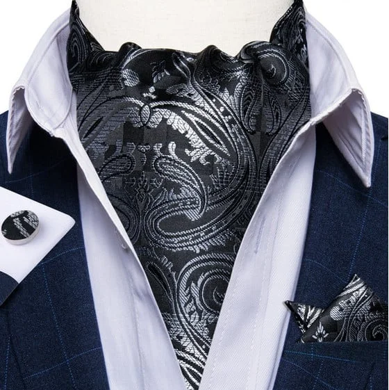 Set cravata / esarfa Ascot + batista + butoni, model 37