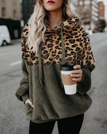 Jacheta animal print, de dama, tip bluzon, marimea 3XL, model 4