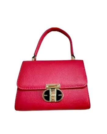 Geanta rosie de dama, inchizatoare chic, Anais
