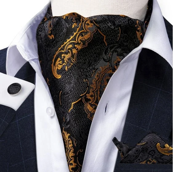 Set cravata / esarfa Ascot + batista + butoni, model 19