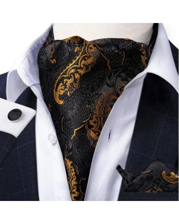 Set cravata / esarfa Ascot + batista + butoni, model 19