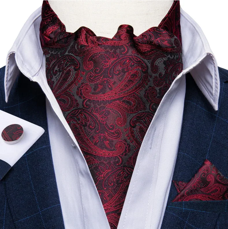 Set cravata / esarfa Ascot + batista + butoni, model 29
