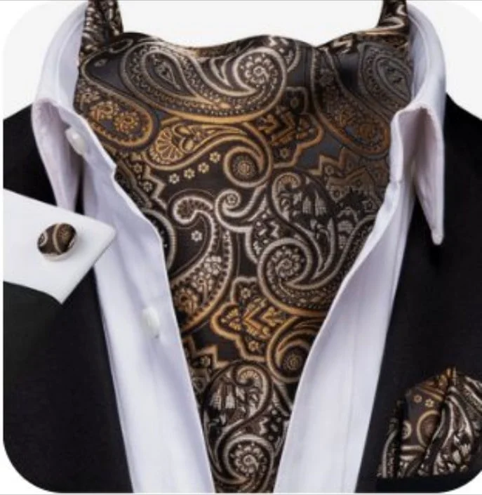 Set cravata / esarfa Ascot + batista + butoni, model 91