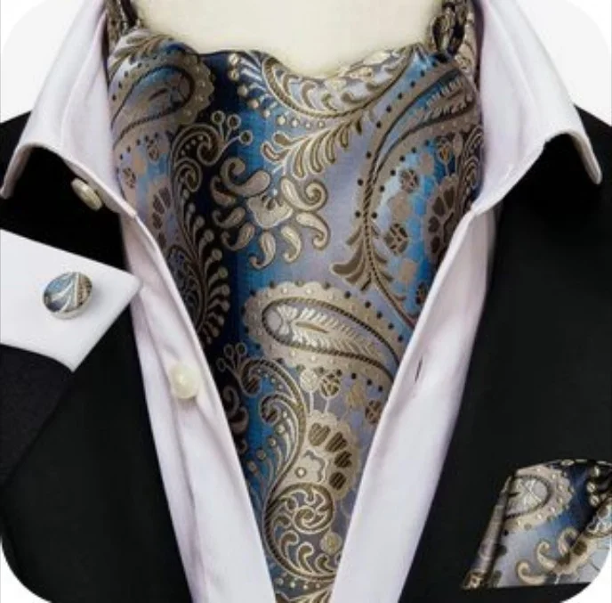 Set cravata / esarfa Ascot + batista + butoni, model 99