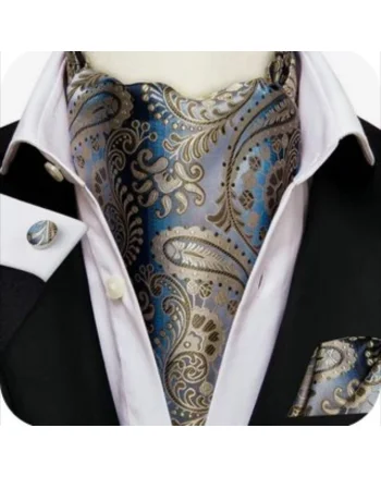 Set cravata / esarfa Ascot + batista + butoni, model 99