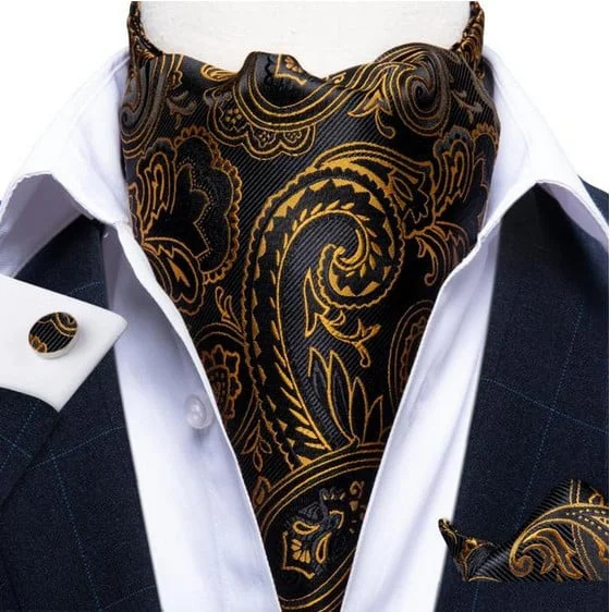 Set cravata / esarfa Ascot + batista + butoni, model 27