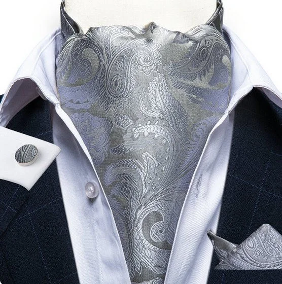 Set cravata / esarfa Ascot + batista + butoni, model 61