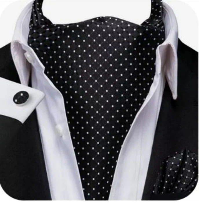 Set cravata / esarfa Ascot + batista + butoni, model 102