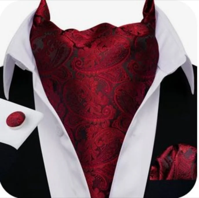Set cravata / esarfa Ascot + batista + butoni, model 103