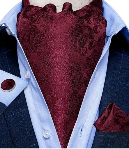 Set cravata / esarfa Ascot + batista + butoni, model 73