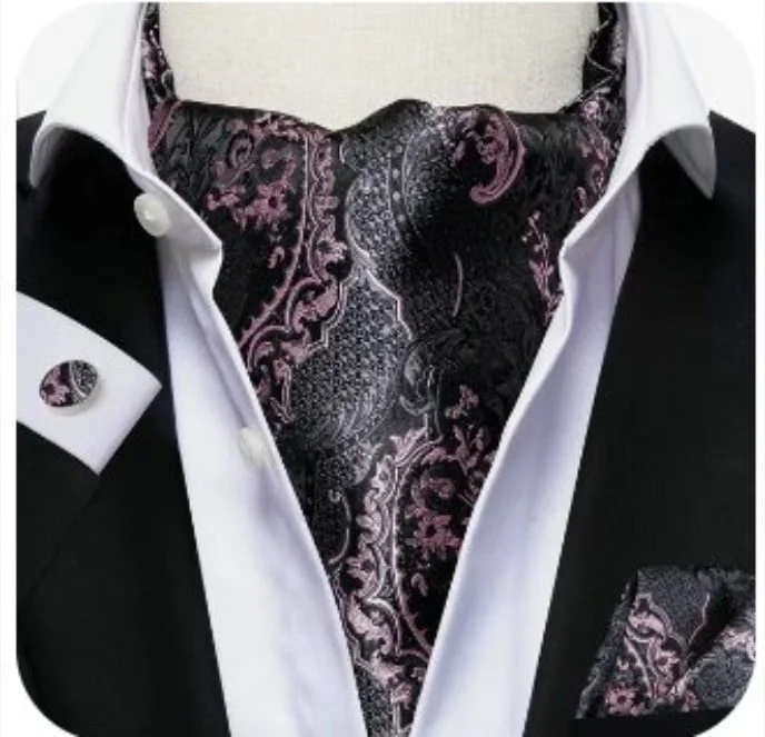 Set cravata / esarfa Ascot + batista + butoni, model 105