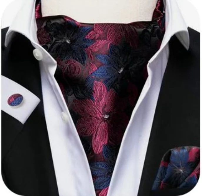 Set cravata / esarfa Ascot + batista + butoni, model 106