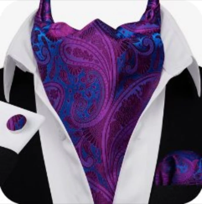 Set cravata / esarfa Ascot + batista + butoni, model 107