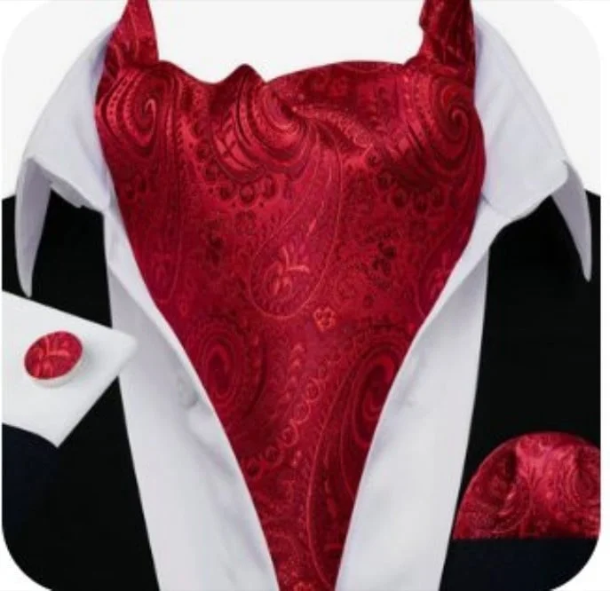 Set cravata / esarfa Ascot + batista + butoni, model 108