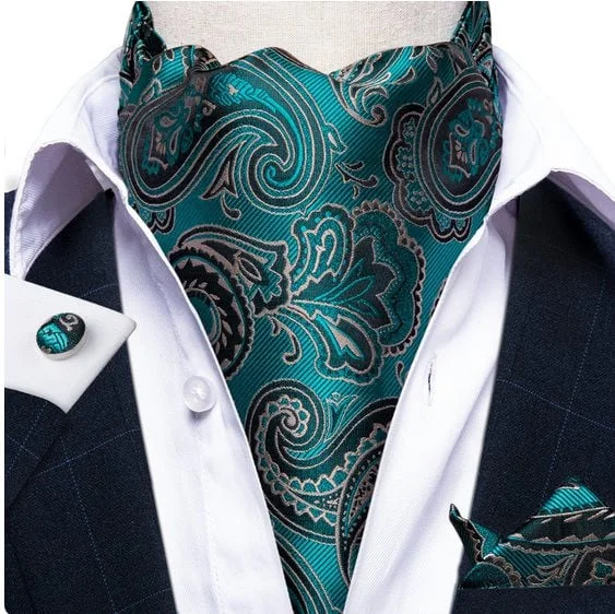 Set cravata / esarfa Ascot + batista + butoni, model 56