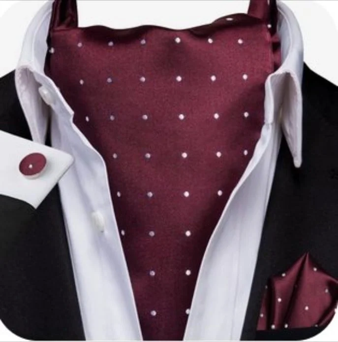 Set cravata / esarfa Ascot + batista + butoni, model 109