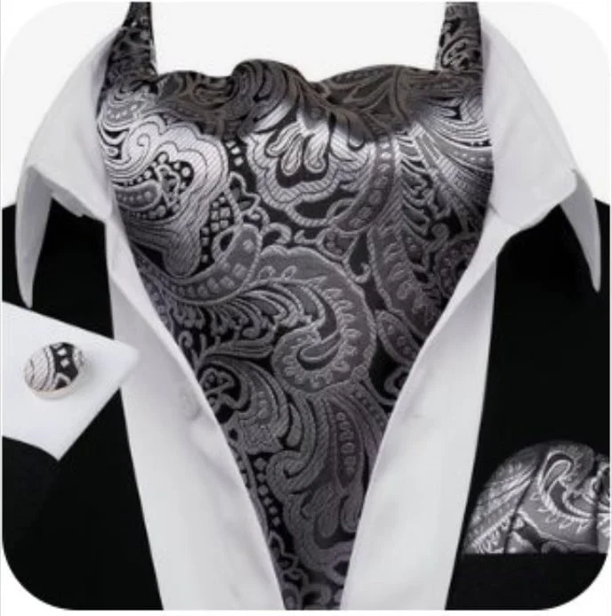 Set cravata / esarfa Ascot + batista + butoni, model 110