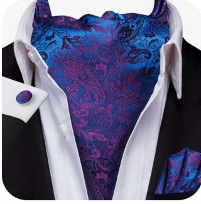 Set cravata / esarfa Ascot + batista + butoni, model 112