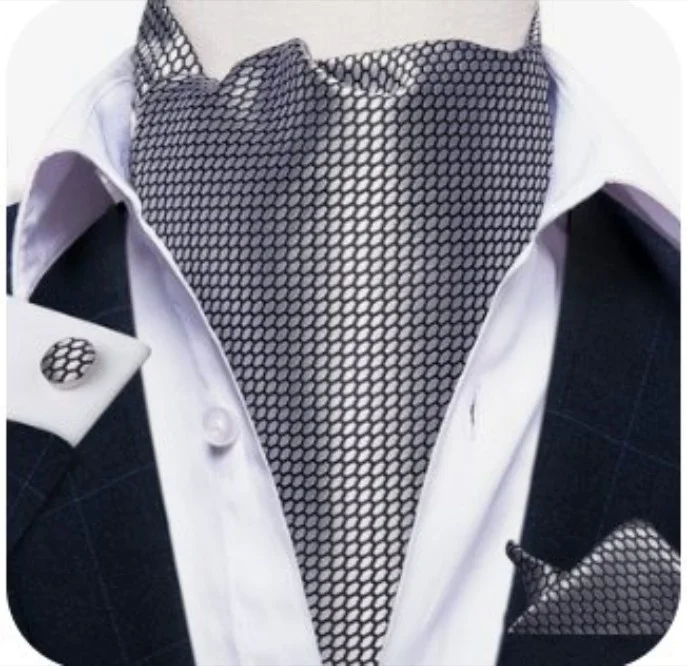 Set cravata / esarfa Ascot + batista + butoni, model 113