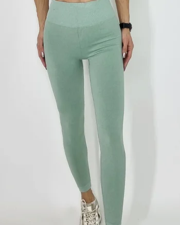 Colanti fitness Enoria, cu banda modelatoare in talie si efect de push up, Verde
