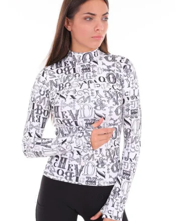 Bluza cropped Bella, pe gat, Alphabet