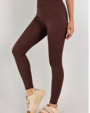 Colanti fitness Slim Vibes, aspect tetra si banda lata in talie cu efect modelator, Maro
