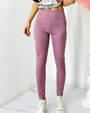 Colanti vatuiti Sporty Comfort, tetra si banda lata in talie cu efect modelator, Roz