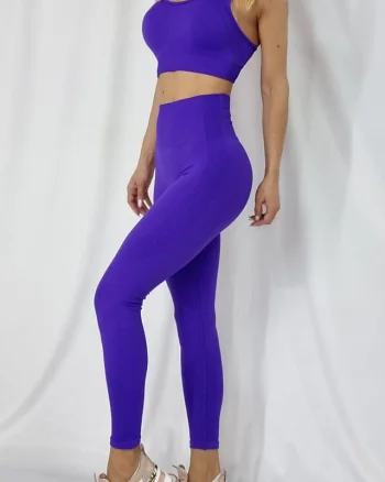 Compleu fitness Ludy colanti si bustiera mov